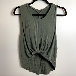 Lululemon Flow Y 2-in-1 Yoga Tank Size 2 Green Twill